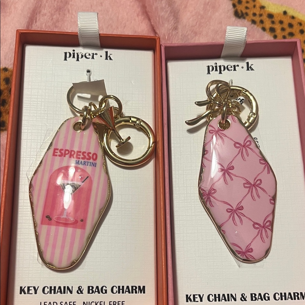 Piper Pink Espresso Martini Key & Bag Charm Set